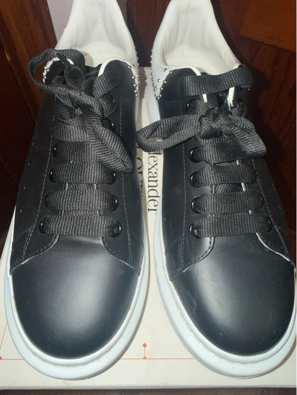 Alexander McQueen Oversized Studded Sneakers Black/White EU 44